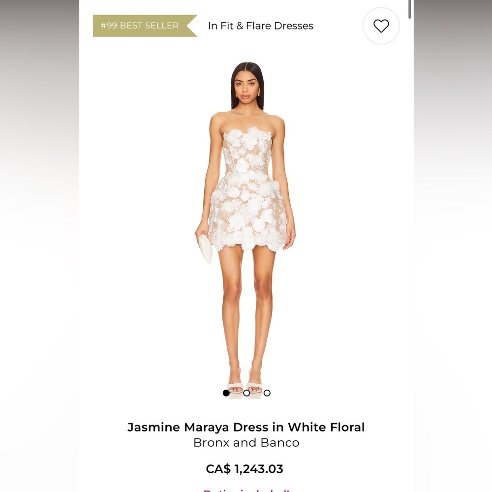 Bronx and Banco Jasmine Maraya White Floral Dress - Picture 2 of 7